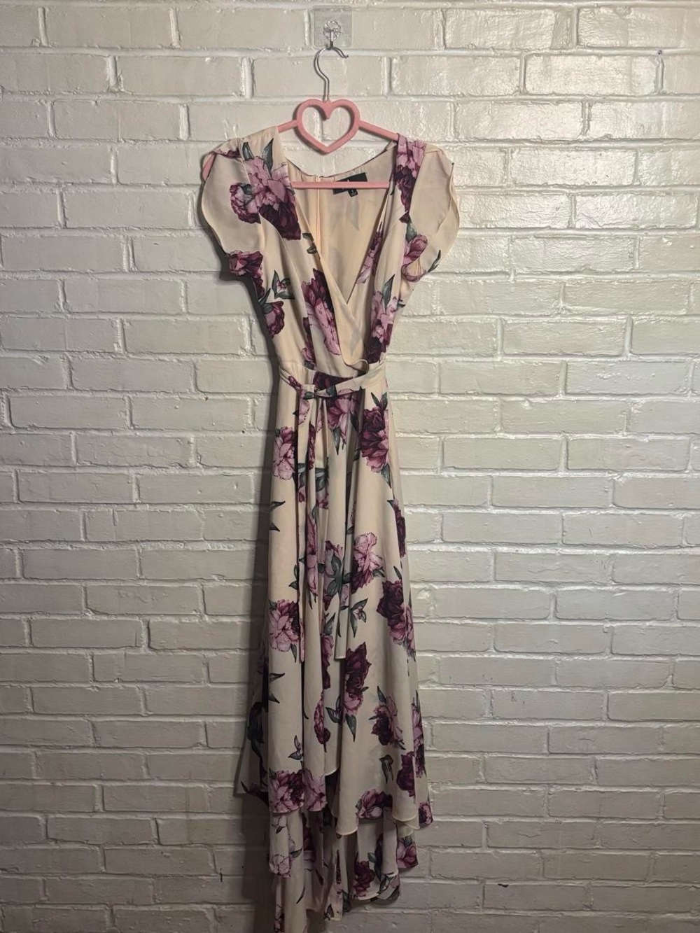 purple floral midi dress with tie waist - lulus #floraldress #midi - Picture 1 of 3